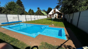 heated pool, barbecue area and full house